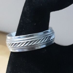 Men's Wedding Band Sterling Silver Size 12